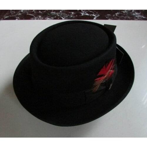 Male Fedora Hat Wool Panama Cap Male Fashion Fedoras Hat Woolen Cap Retro Joker Feathers Caps Fedora hat For Man B-8129