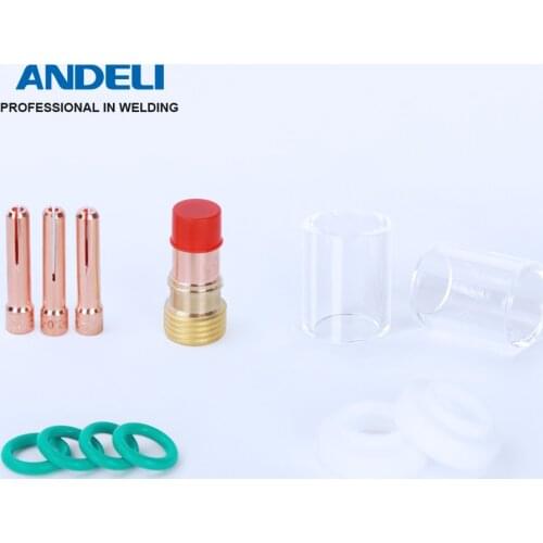 ANDELI TIG Pyrex Glass Cup TIG Welding Torch Kit Argon Arc Tool For WP17/18/26 Quartz Cup/Collet/Collet Body/O-ring/Cup Gasket