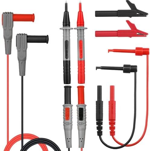 Multimeter Probe Clamp Test Leads Wire Pen Cable Multimeter Test Lead kits +Alligator Clips Needle Tip Feeler Lead Kits