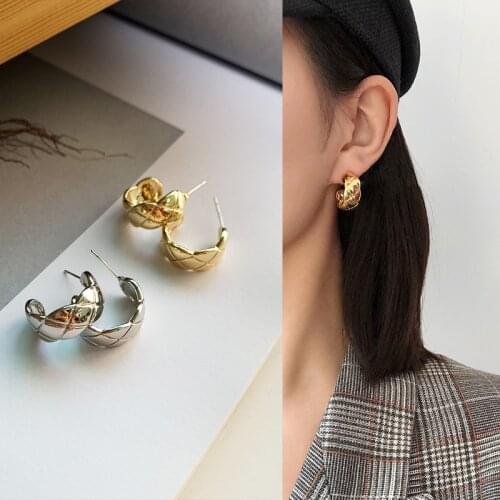 2020 NEW Fashion all-match Gold Color Brass Round Loop Earrings Hoops High Quality Jewelry Diamond Brand Accessories