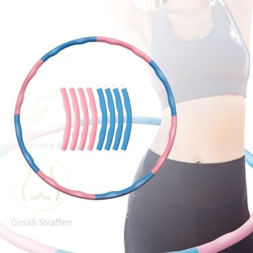8 Knots Fitness Sport Hoop Yoga Waist Exercise Slimming Sport Hoop Removable Plastic Foam Hoop Massage Loop Fitness Equipment
