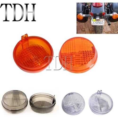 Front/Rear Turn Signal Lens For Kawasaki Vulcan 1600 Classic Nomad ALL Honda Cruisers VN1600 1500 900 750 Round Blinker Lense