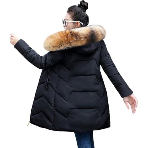 Fake Raccoon Fur Collar Parka Womens down jacket Winter Thick Snow Wear Coat Lady Clothing Plus size 7XL Female Jackets Parkas