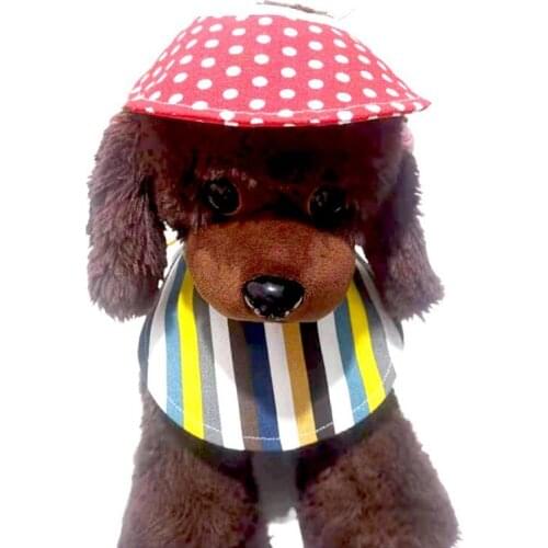 Adjustable Cool Canvas Cap Small Dog Beach Visor Hat Print Summer Sunhat Puppy or Pet Cat Dog Bib Accessories #7