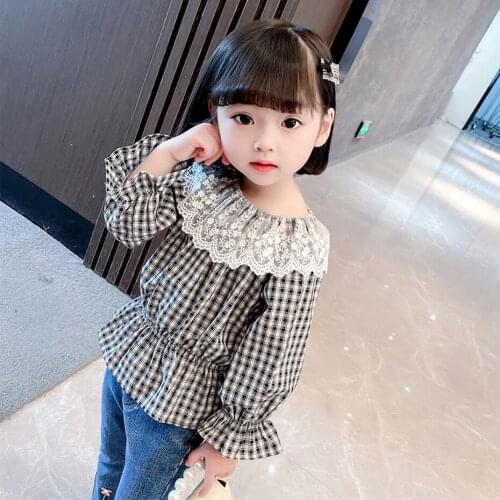 Shirt For Girl Lace Floral Shirts For Girl Casual Style Childrens Shirts For Girls Spring Autumn School Uniform For Girls