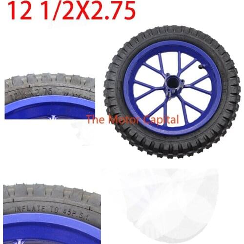 With aluminum wheel hub,12 1 / 2 x 2.75 tires, suitable for 12.5 inch 49cc off-road bicycle mx350 MX400 scooter tires