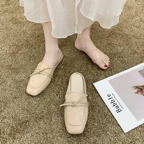 New Flat Shoes Female Womans Slippers Luxury Slides Shose Women Mules Sexy Cover Toe Butterfly-knot Loafers Soft 2021 Designer