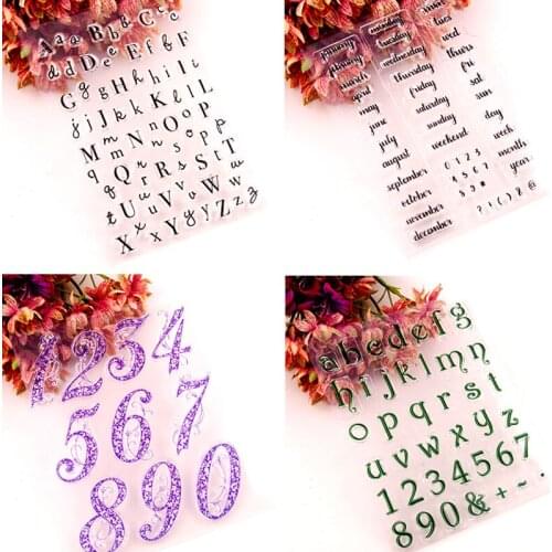 WYSE Clear Stamps Word Number Data Transparent Silicone Stamp Seal for DIY Scrapbooking Photo Album Paper Card Craft Supplies