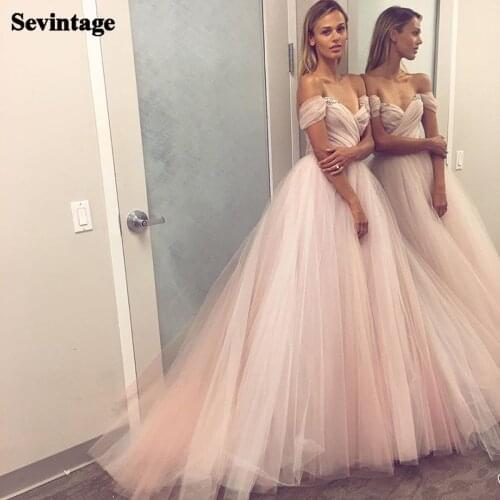 Sevintage Boho Wedding Dresses Lace Appliques Champagne Dot Tulle Bride Gown V-Neck Backless Beach Wedding Party Gowns 2021
