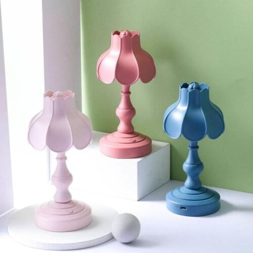 LED Light Lotus Shape USB Mini Retro Eye-protection Table Night Lamp For Home Bed Side Study LED Eye Protect Desk Lamp Bedroom