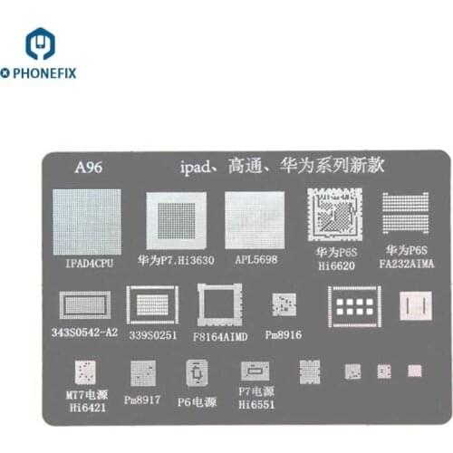PHONEFIX Qualcomm Series BGA Reballing Stencil Template for iPad A96 MSM8917 for Samsung Huawei MSM8992 LG BGA IC Chip Repair