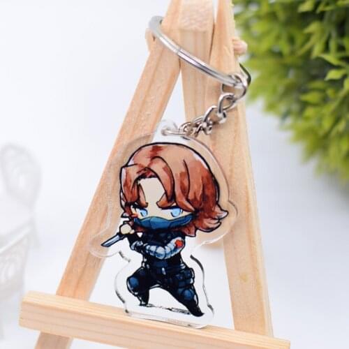 WL0082 Super Heroes Keychain Acrylic Cartoon Keyring Accessories
