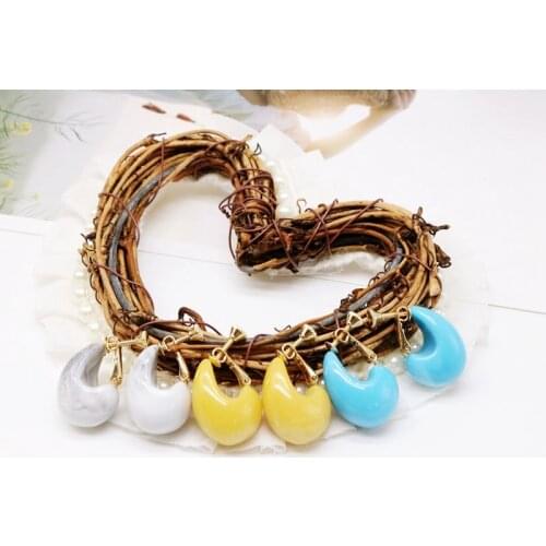 Yellow Gray Blue Earring Colorful Female Ethnic