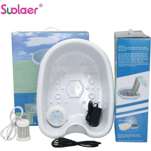 1 Set Mini Detox Machine Cell Machine Ionic Cleanse Ionic Detox Foot Spa Aqua Foot Bath Massage Detox Foot Bath + Plstic Basin
