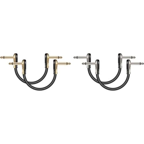 2 Pack 6 Inch Electric Guitar Bass Cable Flat Patch Cable for Music Instrument Effect Pedal Microphone Keyboard Mixer