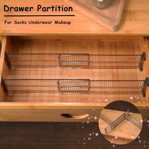 2Pcs/Set DIY Drawer Divider Clapboard Board For Socks Underwear Makeup The Grid Drawer Partition Shelves Organizador Cajones