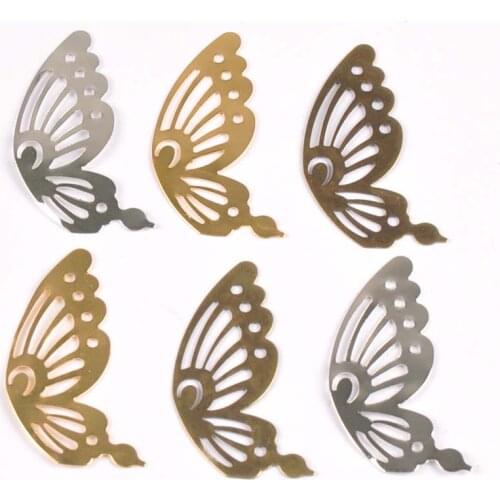 20Pcs 3 color Filigree Wraps Flower Connectors Metal Crafts Gift Decoration DIY Findings Jewelry Making 43x21mm YKL0750