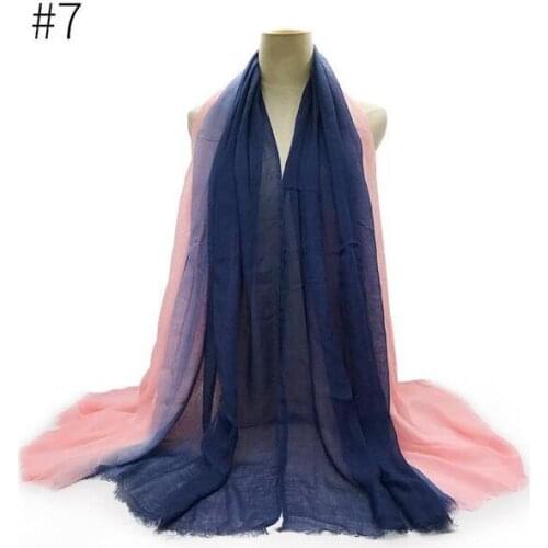 2020 New Arrival Ombre Plain Hijab Scarf Soft Women Scarves And Shawls Wraps Luxury Muslim Hijabs 10pcs/lot
