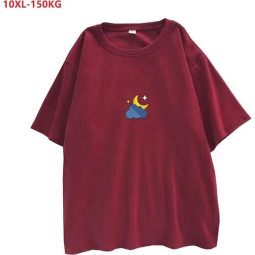 2020 new summer t-shirts women short sleeve tees home casual cotton tees oversize 8XL 10XL plus size tops loose tshirt 58 60 red