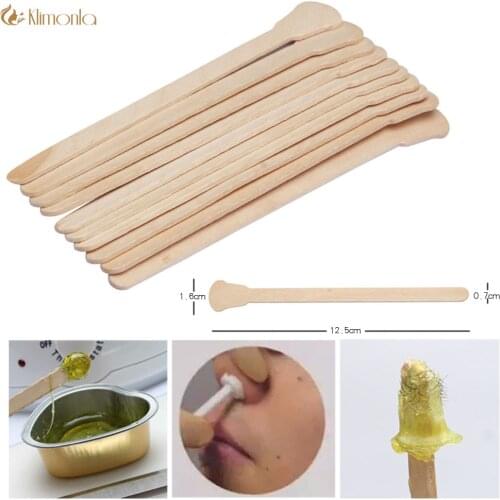 50Pcs Wooden Waxing Wax Spatula Tongue Depressor Bamboo Sticks for Eyebrow Facial Hair Removal Tools Wax Applicator Depilatory