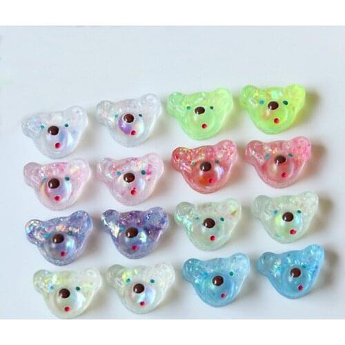 50pcs diy jelly sweet teddy bear earring part beads.stud-earring for woman jewelry making accessories handmade 2020wholesale