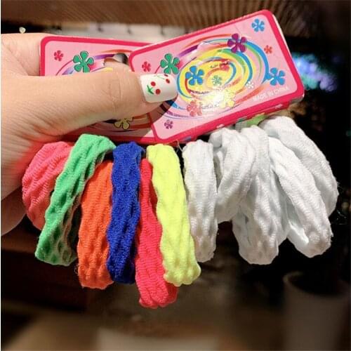 6PCS/Set New Girls Sweet Basic Crude Elastic Hair Band Headband Ponytail Holder Rubber Bands Scrunchies Fashion Hair Accessories