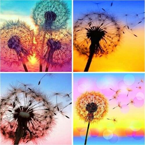 5D DIY Diamond Embroidery Landscape Dandelion Full Drill Diamond Painting Kit Flower Art Handicraft Home Decoration Gift
