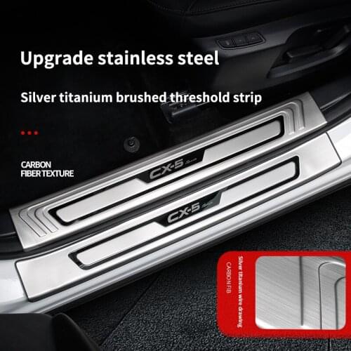 Car Accessories for Mazda CX5 2017 2018 2019 2020 Stainless Steel Welcome Pedal and Anti-scratch Strip