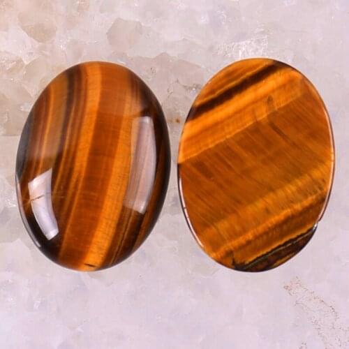 30x22MM Tigereye Bead Oval Cabochon CAB GEM Jewelry For Gift Making (2pcs/lot) H050