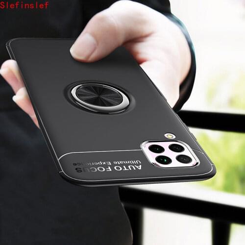 Case For Huawei P40 Lite 360 Degree Metal Magnetic Ring Soft TPU Cover Case For Huawei Nova 7i Cases Shockproof Fundas Couqes
