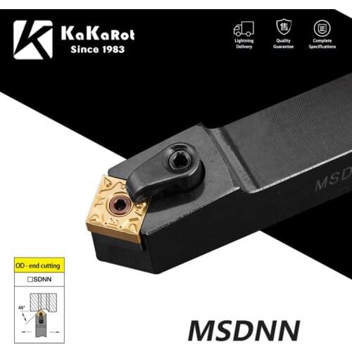 KaKarot External Turning Tool Holder MSDNN2020K12 MSDNN1616H12 MSDNN2525M12 SNMG12 Carbide Inserts MSDNN Lathe Cutting Tools