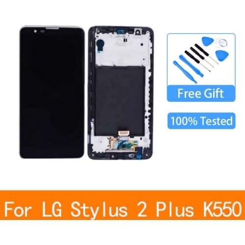 Display For LG Stylus 2 Plus K550 K530F K535N LCD Display Touch Screen Digitizer Panel Glass Sensor Assembly with Frame