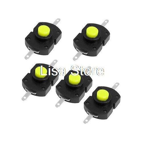 AC 250V 1.5A Horizontal 2-Pin Terminals Latching Torch Push Button Switch