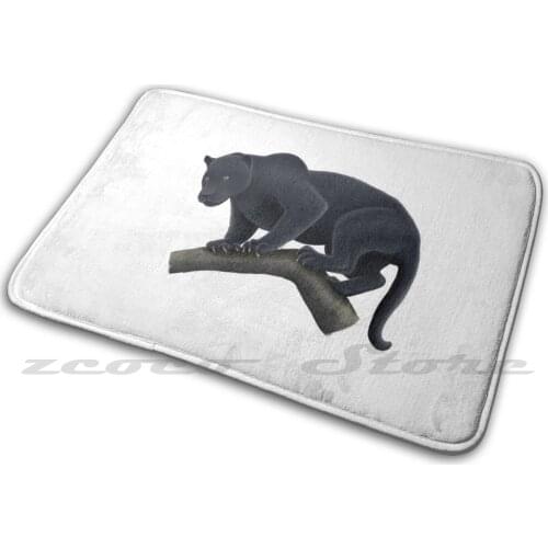 In Tree Painting Mat Rug Non-Slip Water Absorb Door Carpet Panther Black Leopard Big Cat Cat Animal Art Animal Wildlife Art