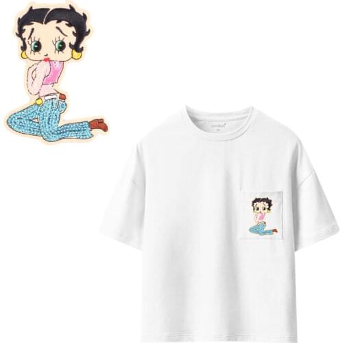 Girl cartoon unicorn Patches For Stripe Clothes Patch A-level Washable Iron On Applique DIY Clothing Sticker