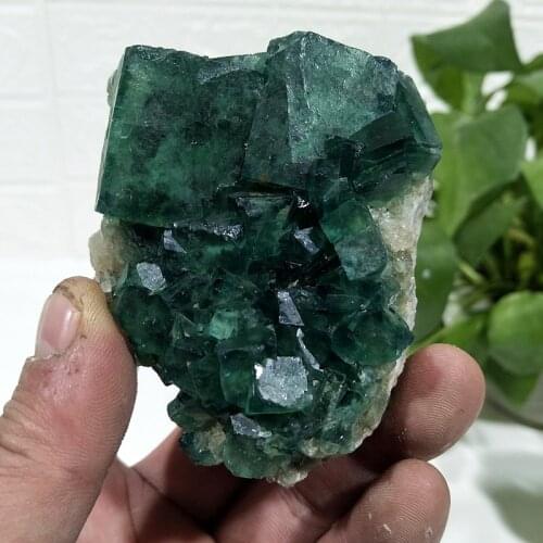 Natural green fluorite crystal Mineral samples powerful energy stones home decorative Healing crystal