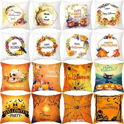 Halloween pillowcase pumpkin print cushion cover holiday decoration cushion skull pillowcase sofa cushion cover home decor
