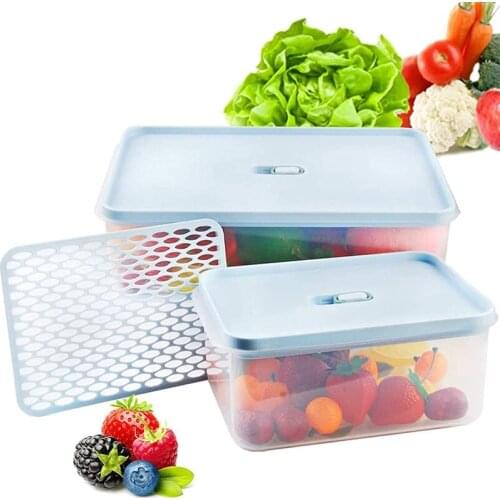New Lettuce Keeper for Fridge Fruit Storage Containers for Freezer Stackable Produce Saver Food Storage Container with Lid