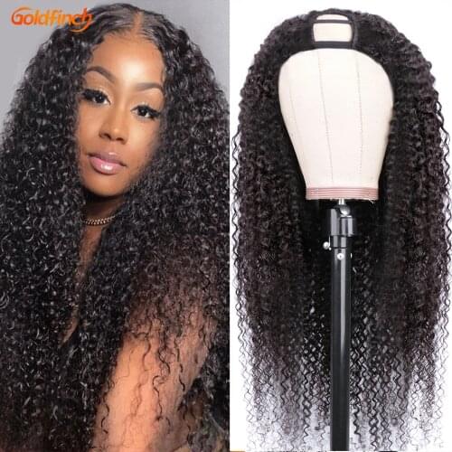 New Arrival Kinky Curly U Part Wig Human Hair Wig 3c 4a 2*4 Afro Kinky Curly U Part Wig Clips In For Black Women Without Sewing