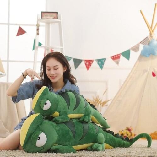 100cm 140cm Lizard Plush Toy Simulation Stuffed Animal Soft Doll Real Life Plush Chameleon Toys For Children Kids Birthday Gift