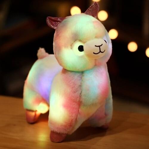 35cm Led Light Up Alpaca Plush Toys Stuffed Animals Lama Alpacos Peluches Luminated Llama Plush Dolls Kids Accompany Gift