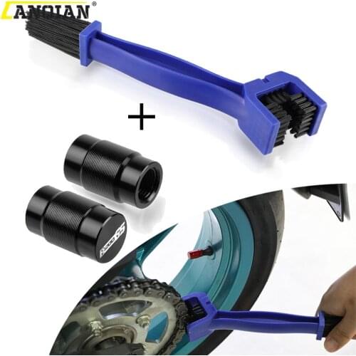 Motorcycle Chain Cleaning Maintenance Brush Vehicle Wheel Tire Valve Stem Cover For BMW R1200GS ADVENTURE R1200 R 1200 GS ADV LC
