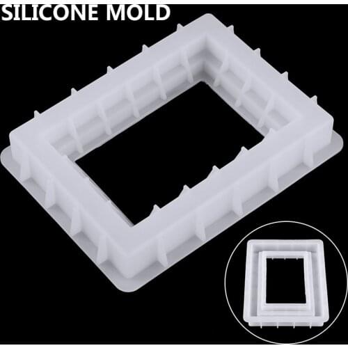 1PC Silicone Mold Photo Frame Silicone Mold DIY Picture Frames Epoxy Resin Mould Art Crafts Tools 20.5x15.5cm