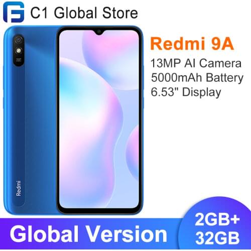 Global Version Xiaomi Redmi 9A 2GB RAM 32GB ROM Smartphone MTK Helio G25 Octa Core 6.53" Screen 5000mAh Battery