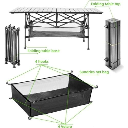 Outdoor Folding Table Chair Camping Aluminium Alloy Picnic Table Waterproof Durable Folding Table Desk For 95*55*68cm