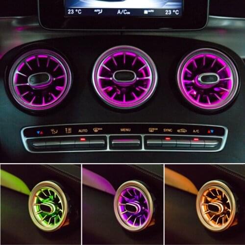 Air conditioning light for W213 turbine air outlet LED ambient lights for Mercedes Benz E class E200 E320 air vent inlet trim