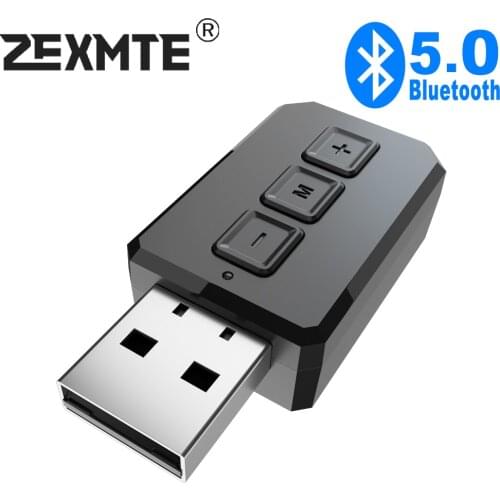 USB Bluetooth 5.0 Adapter Dongle Mini Handsfree Audio Receiver Wireless Transmitter with Mic AUX RCA 3.5MM Jack Stereo For PC TV