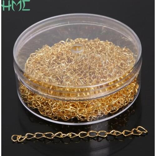 100pcs/box Chain Size 4*70mm Gold & Silver Color Iron Chains For Jewelry Making Necklace Bracelet DIY Jewelry Findings