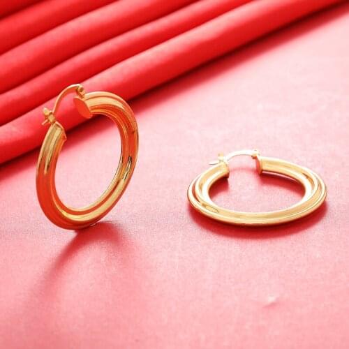 Dubai Gold Color Earrings 24K For Women Wedding Jewelry Womens Earrings For Girls Bridal Wife Gifts African Dubai French