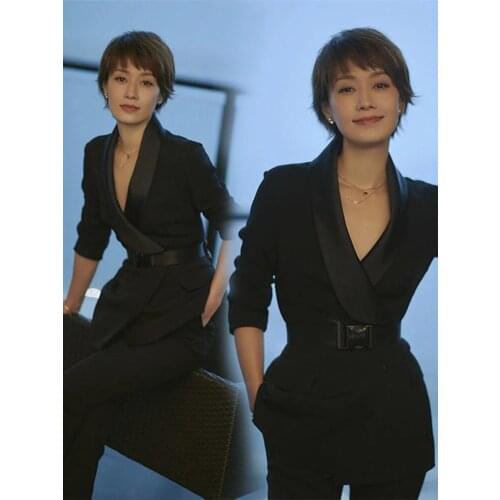 Small suit female suit star with the same paragraph high quality suit new spring and autumn fashion OL professional suit set